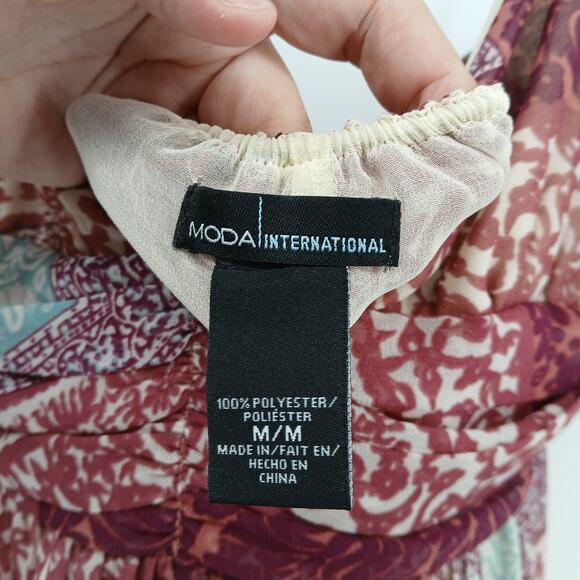 Moda International Y2K Boho Low Back Maxi Dress Womens MD Wedding Festival - Picture 5 of 15